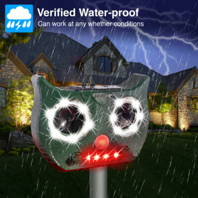 Ultrasonic Solar Powered Animal Repeller Protect Farm For Dog Cat Bird Rabbit