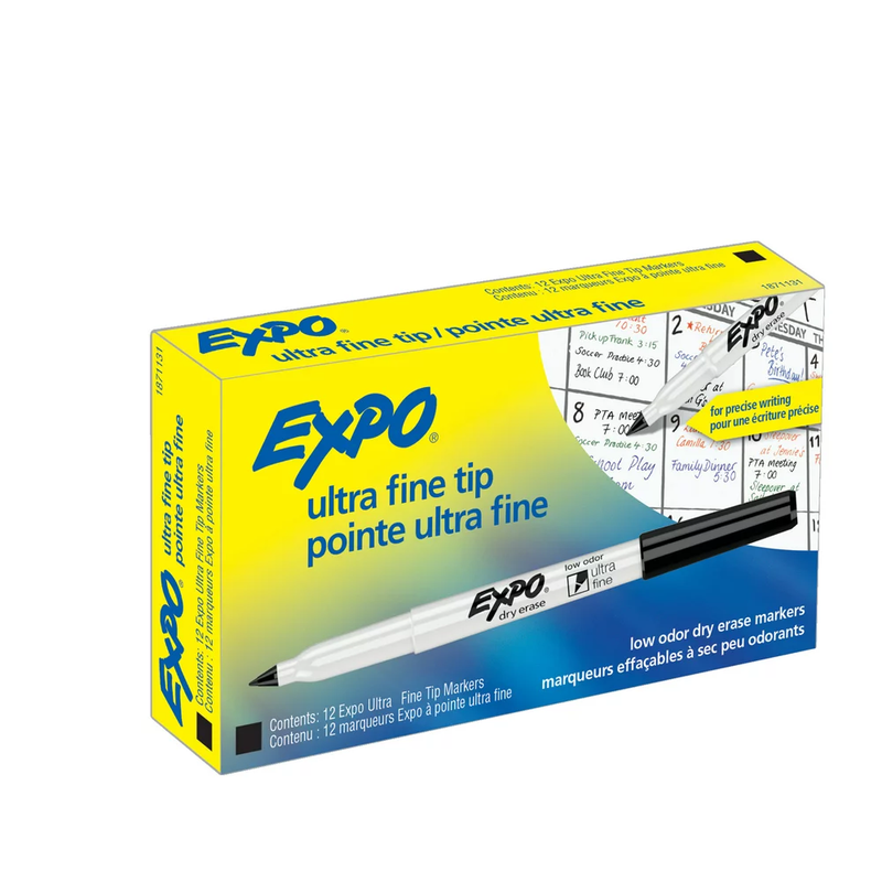 Expo Low-Odor Dry Erase Markers, Black Fine Point Expo Marke
