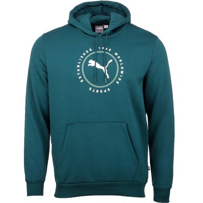 

Puma Worldwide Sports Graphic Pullover Hoodie Mens Blue Casual Athletic Outerwea, Синий, Puma Worldwide Sports Graphic Pullover Hoodie