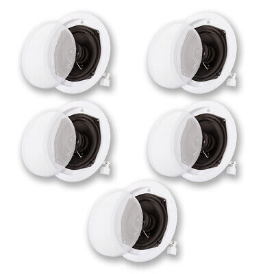 Acoustic Audio R191 Flush Mount In Ceiling Speakers Home Theater 5 Pack