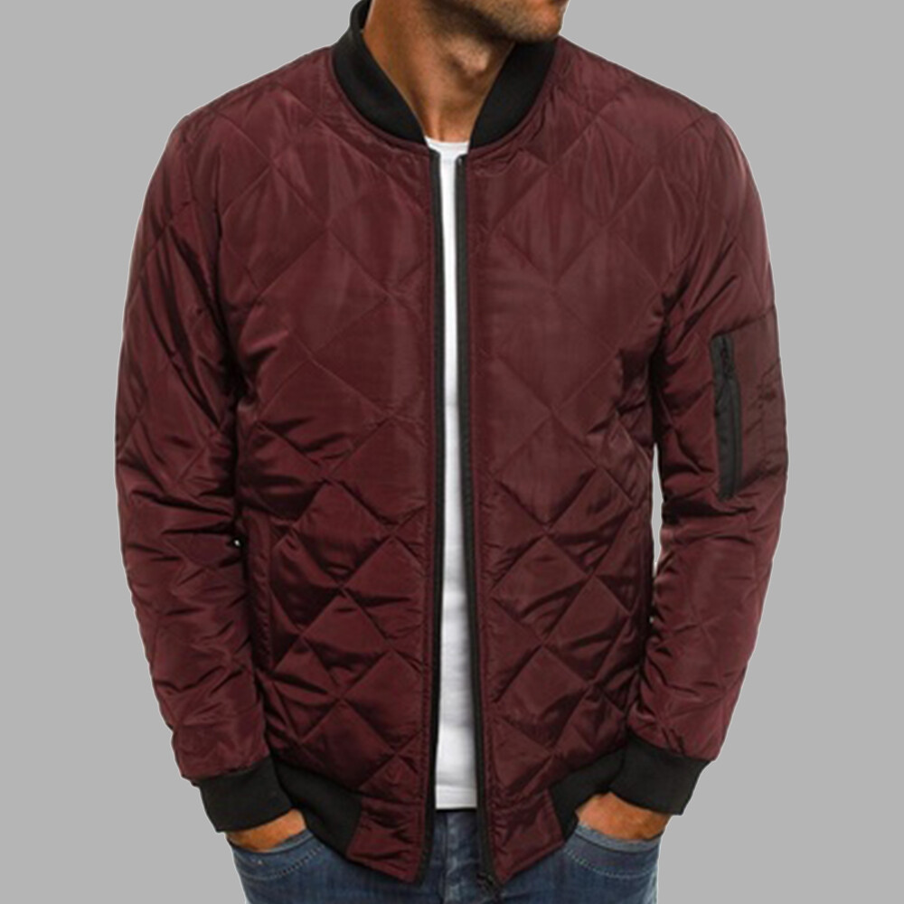 Men's Bomber Outwear Sports Jacket Quilted Casual Loose Winter Coat Warm Jackets