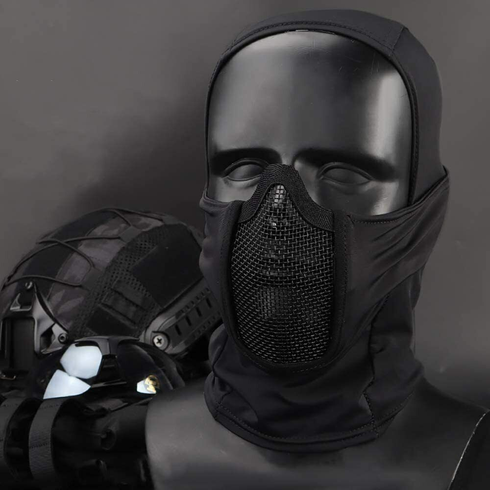 Mesh Mask Men Tactical Balaclava Airsoft Paintball Full Face Sun Protection Hood