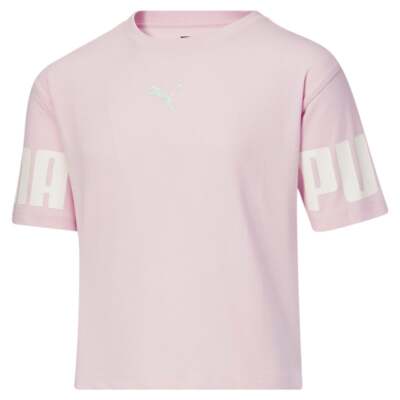 Розовая футболка для девочек Puma Luminous Crew Neck Short Sleeve Youth Girls 858659-02