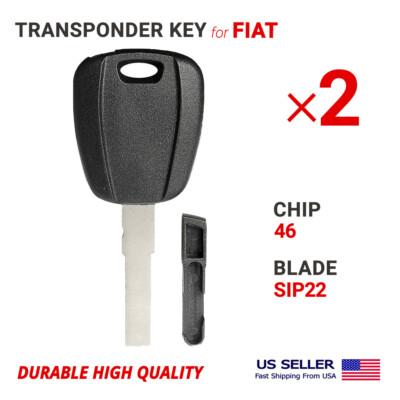 2X Transponder Key For  Fiat, Promaster SIP22 Chip Philips 46 68224015