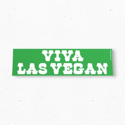 Viva Las VEGAN Bumper Sticker - Funny Food Vintage Style Vinyl 80s 90s
