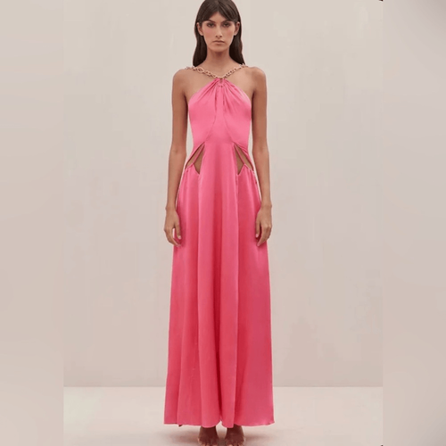 Pre-owned Cult Gaia Althea Silk Blend Gown In Pink