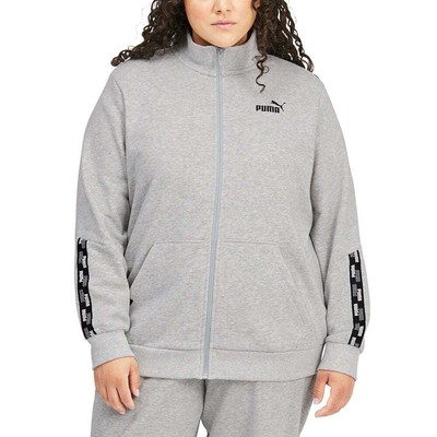 

Спортивная куртка Puma Power Logo Full Zip Plus женская, размер , повседневная спортивная верхняя одежда, Grey, Puma Power Logo Full Zip Track Jacket Plus