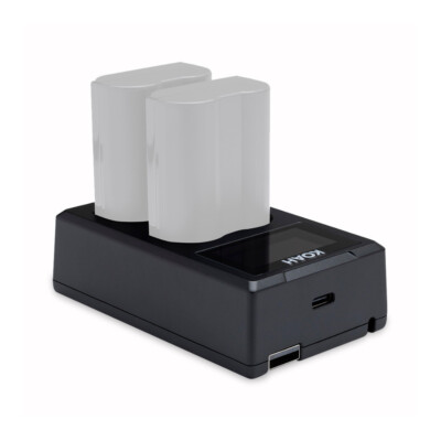 Koah Dual USB C Charger with LCD Display for Nikon EN-EL15 Battery