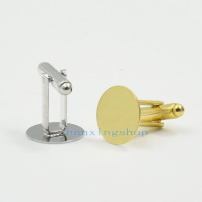 Cufflink Brass Blank Plated 15mm Pad CUFF LINK Suit T-Shirt Clothing Shirt Tie