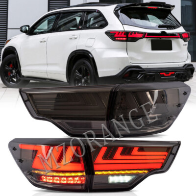 2014 15-2019 For Toyota Highlander 4PCS Smoked Tail Lights LED Rear Lamps Brake