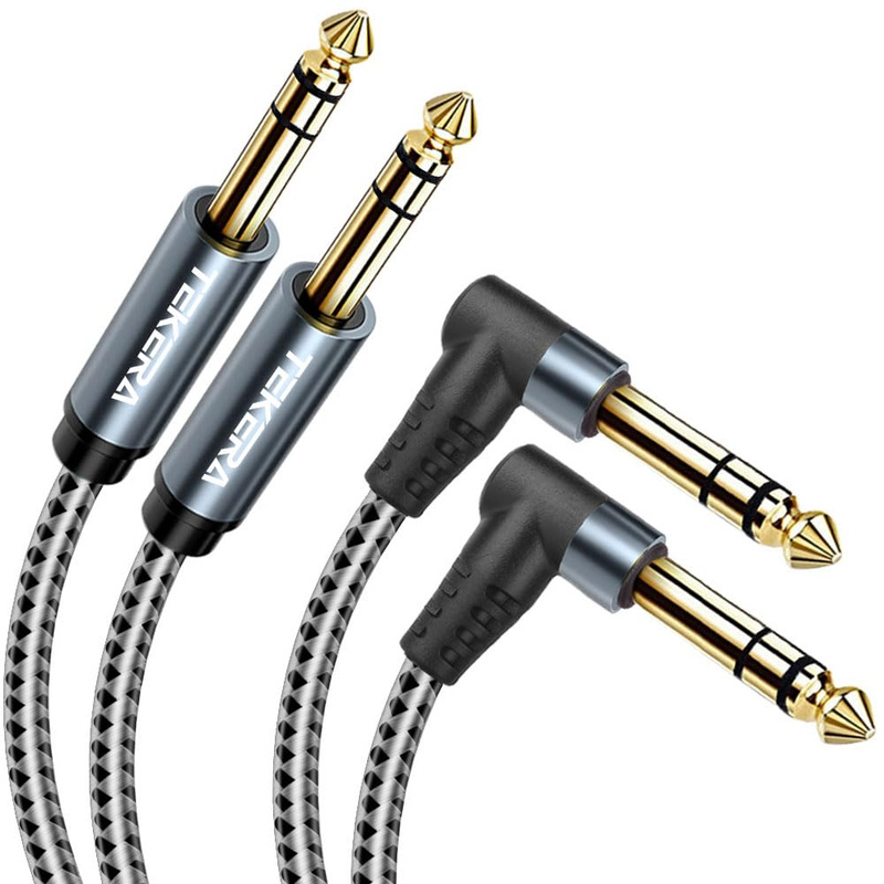Guitar Cable, 2-Pack Right Angle Balance 6.35Mm TRS 1/4 Inch Cable, Stereo Quart