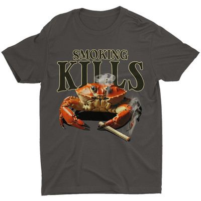 Crab Smoking T Shirt Funny Sarcastic Humor Sea Life Men's Gift Tee Shirt Unisex