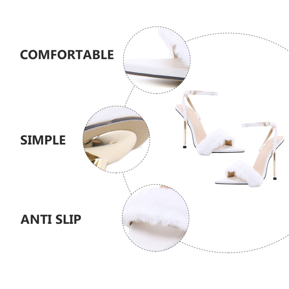 MARKENLOS 3 PAARE SPITZ ZECKEN HOCHHACKIGE SANDALEN WEIBLICHE HOCHHACKIGE SCHUHE