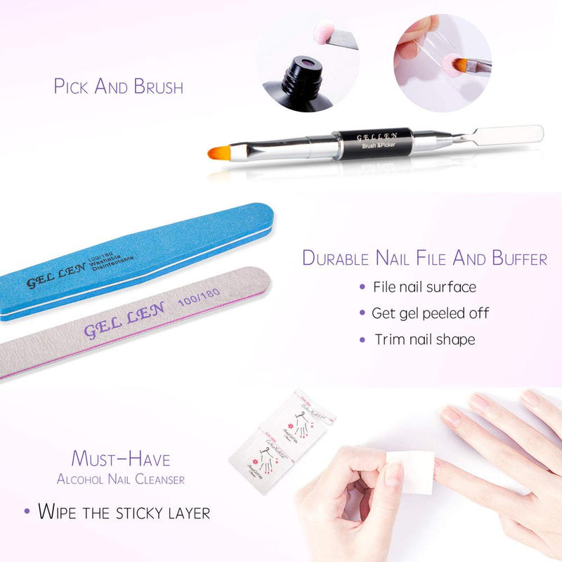 Kit Juego Set Para U&ntilde;as De Gel Multicolor Shimmers Todo En Uno Durables