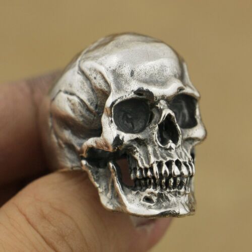 925 Sterling Silver Skull Rings Mens Boys Biker Gothic Ring 925 Sterling Silver Skull Rings Mens Boys Biker Gothic Ring
