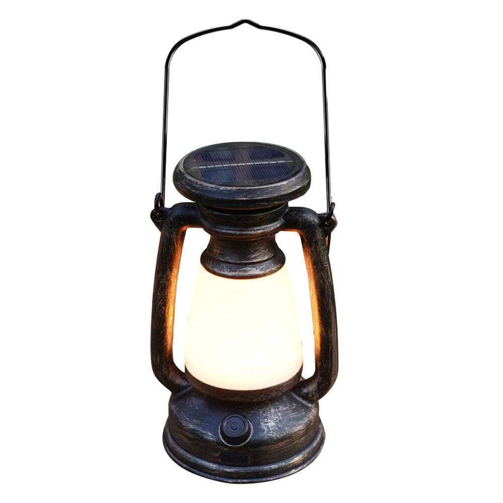 2Pack Solar Lanterns Outdoor Waterproof Vintage Hanging Lantern for Garden Patio