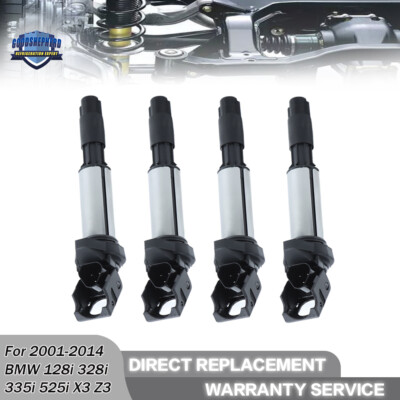 4PCS Ignition Coil Pack For BMW 323 325 328 330 335 525 530i X5 Z3 Z4 L6 UF515
