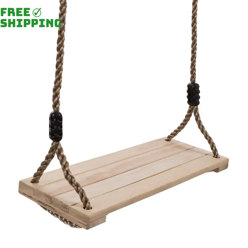 Wooden Tree Swing with Ropes Toddlers Kids Hanging Swing Out