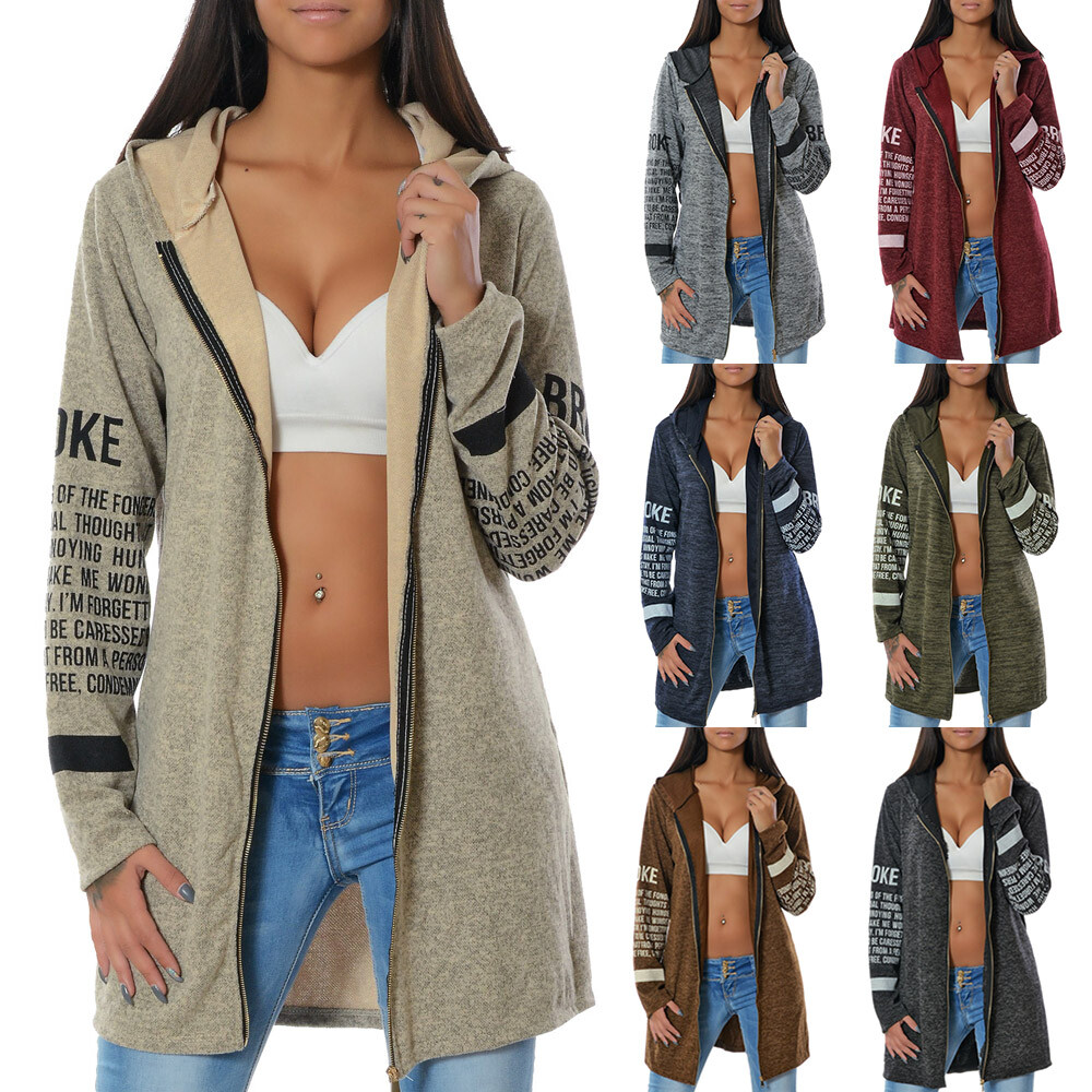 Damen Pullover Hoodie Winter Pulli Sweatshirt Sweater Kapuzenpullover Sweatjacke