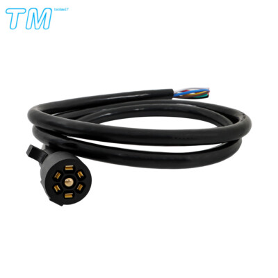 7 Pin 7 Way Trailer Cable Cord Wire Harness Light Plug Connector 6/7/8/12/16FT