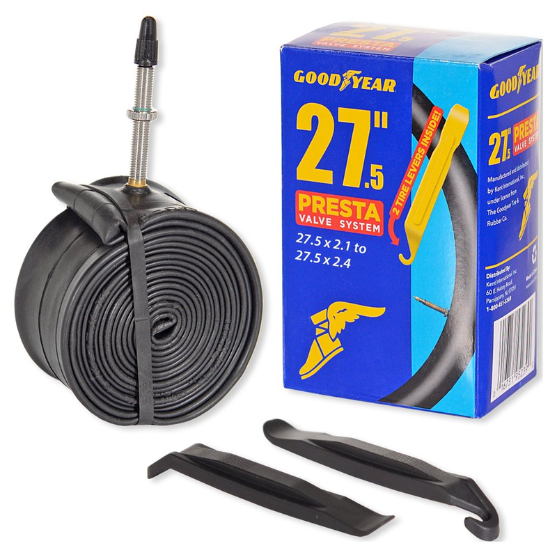 27.5" X 2.1"-2.4" 650B Presta Valve Bike Tube, Black