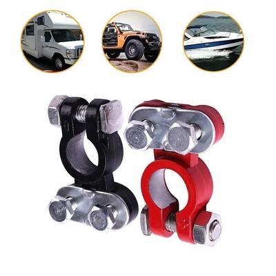 2PCS Battery Terminal Clamp Connector Top Clip Positive Negative For Car Buse RV