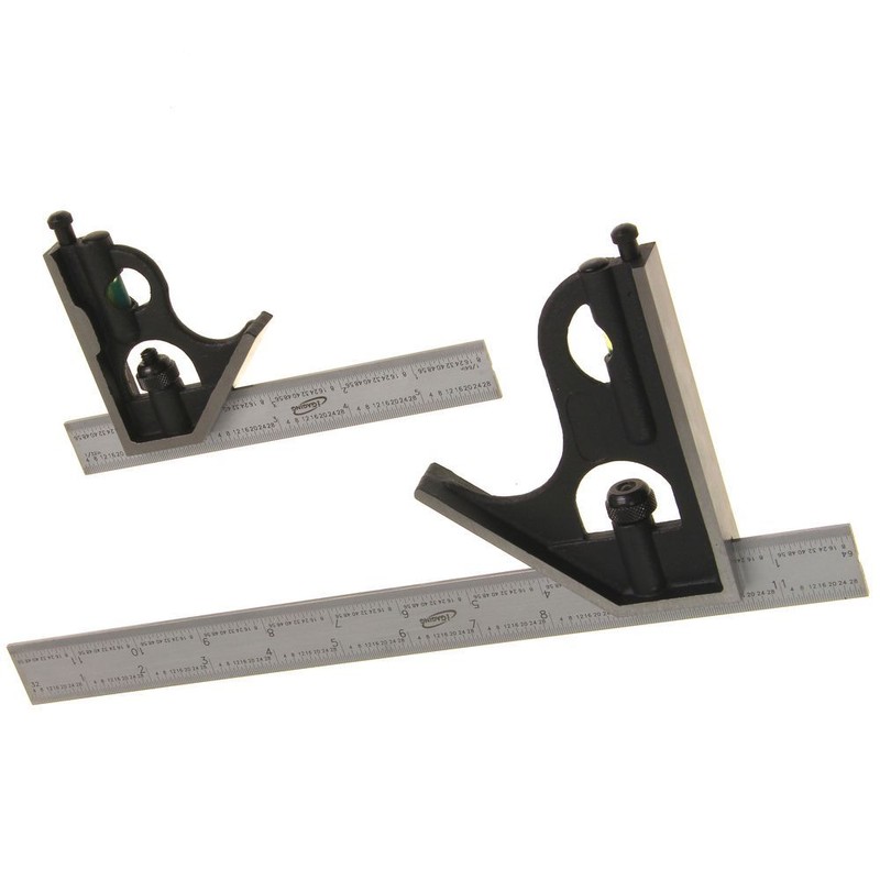 iGaging Combination Square 2 pc Machinist Set 6" and 12" 4R Steel Blade Woodwork