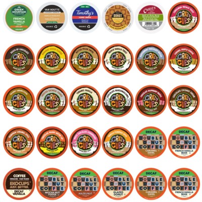 Flavored Decaf coffee Single Serve Cups Variety pack Sampler,30 count