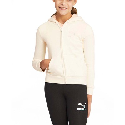 

Puma Gloaming Pack Zip Up Hoodie Jacket Youth Girls Off White Повседневная верхняя одежда 8