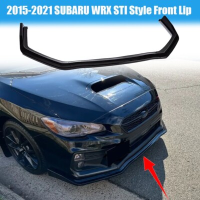 FRONT BUMPER LIP SPLITTER BODY KIT 3PCS BLACK FOR 2015-2021 SUBARU WRX STI STYLE