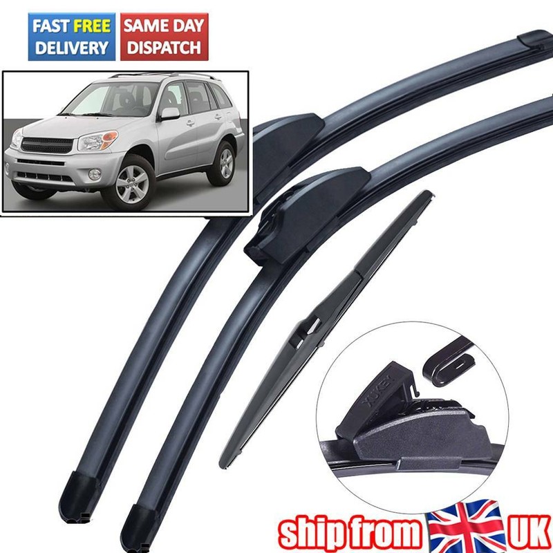 Front Rear Wiper Blades For Toyota RAV4 2000 2001 2002 2003 2004 2005
