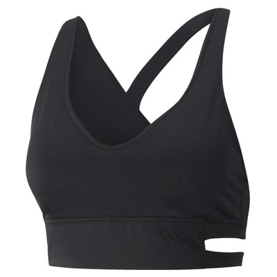 Женский черный повседневный бюстгальтер Puma Mid Impact Fashion Luxe Training Bra 52220501