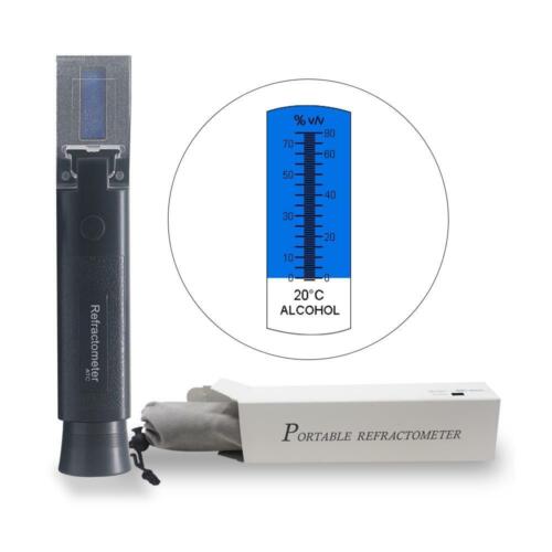 Alcohol Meter For Moonshine 0~80%v/v Refractometer Alcohol Tester Atc Handheld V