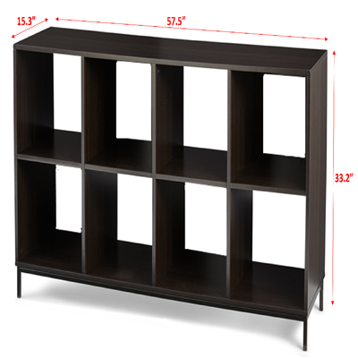 Storage Display Organizer 8-Cube Open Shelf Bookcase Home Den Room Furniture