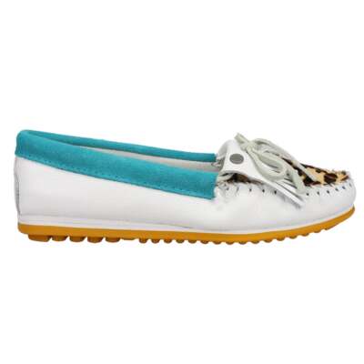 

Minnetonka Kilty Plus Leopard Мокасины Женские Белые Квартиры Повседневная 4327-TRQ, Белый, Minnetonka Kilty Plus Leopard Moccasins