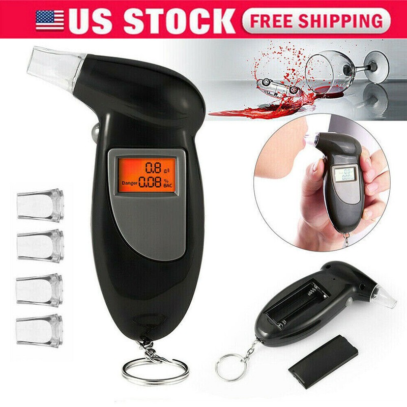 Digital LCD Police Breath Breathalyzer Test Alcohol Tester Analyzer Detector