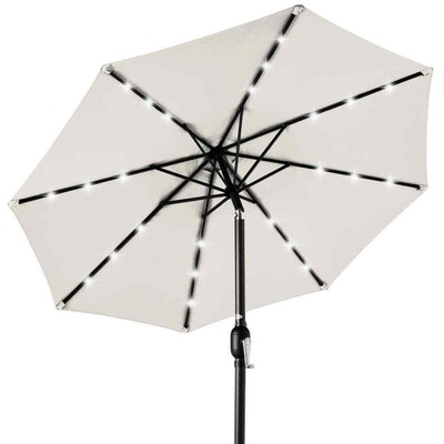 Best Choice Products Patio Umbrella 96'' Metal Adjustable Canopy Tilt Solid Ivory