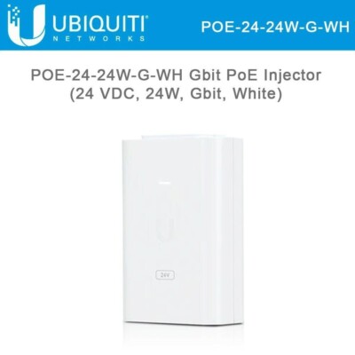 Ubiquiti POE-24-30W-G-WH Gigabit Power Injector PoE 24VDC 30W