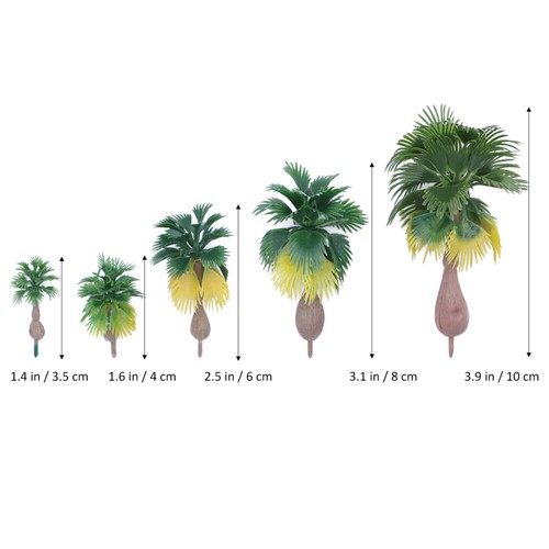30Pcs Coconut Palm Tree Layout Model Train Palm Trees Tropical Forest Landscape