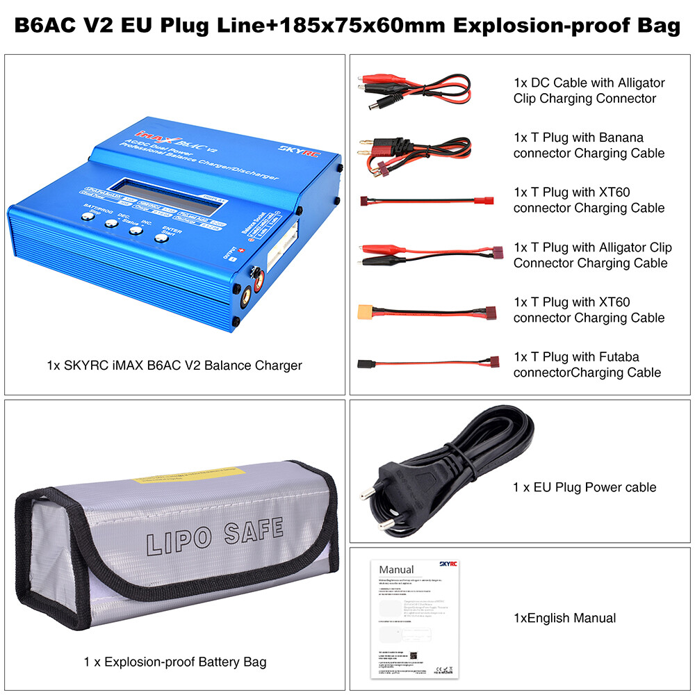 SKYRC iMAX B6AC V2 RC Charger 50W BatteryBalance Charger Discharger Li-ion Lipo