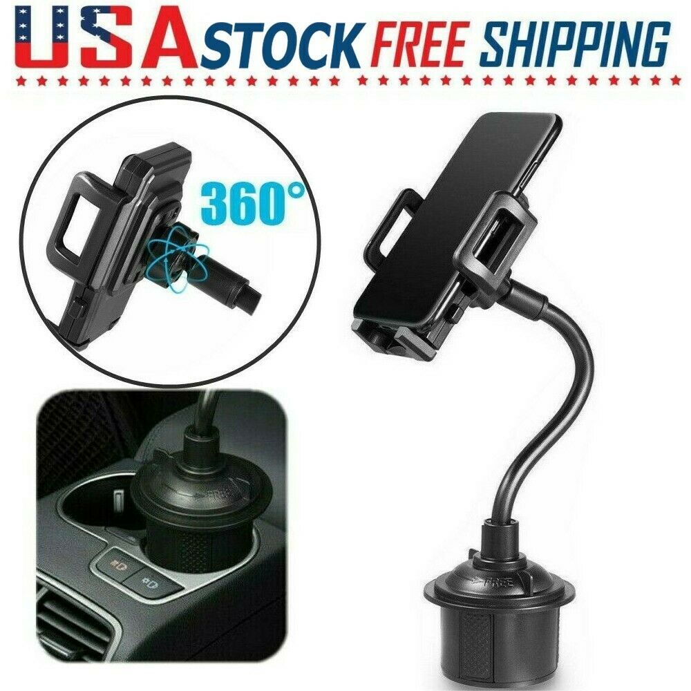 Universal Car Mount Adjustable Gooseneck Cup Holder Cradle For Cell Phone 15/14