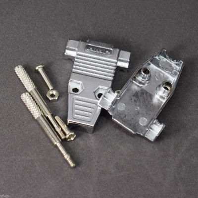 4pcs D-Sub 9pin 2-Row/15pin 3-Row Cover Shell/Hood Housing Metal Plated