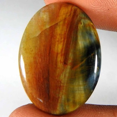 16.90Cts100%Natural Golden Power Pietersite Oval Cabochon Gemstone