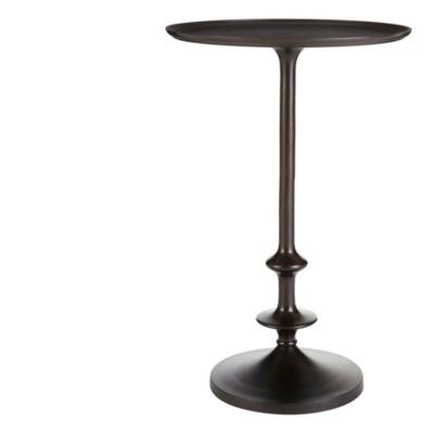 Round Metal Accent Table Dark Bronze Small Side End Table Living Room Modern