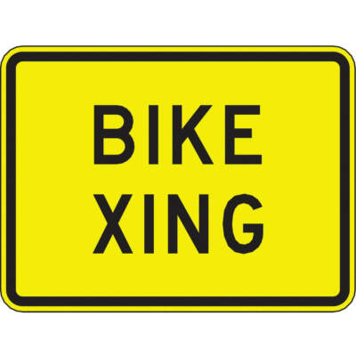 ZING 2455,Traffic Sign, Bike Xing,18 X 24, BK/YEL, 6AHT5, (MJ)