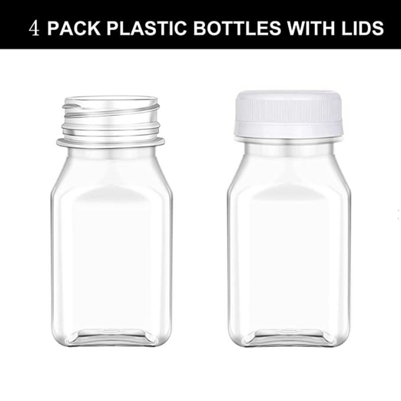 Empty Juice Bottles Square bottle Split beverage bottle Clear Drink Containers