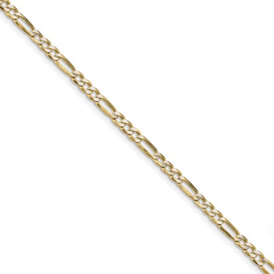 Pre-owned Superdealsforeverything Real 14kt 3.9mm Semi-solid Pavï¿½ Figaro Chain Bracelet; 8 Inch, Lobster Clasp In Two-tone