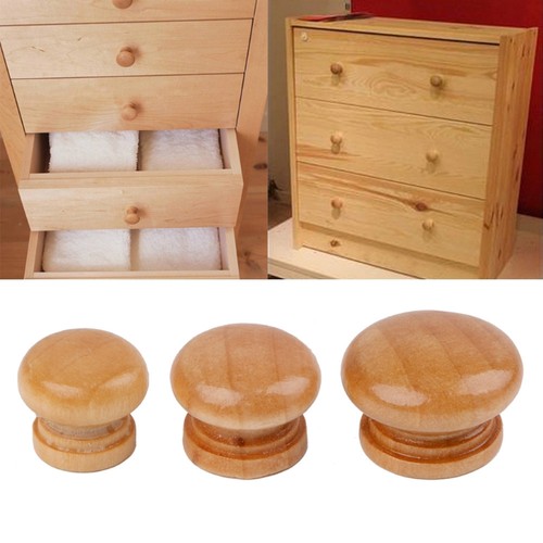 New Wooden Round Knobs Handles Drawer Wardrobe Door Knobs