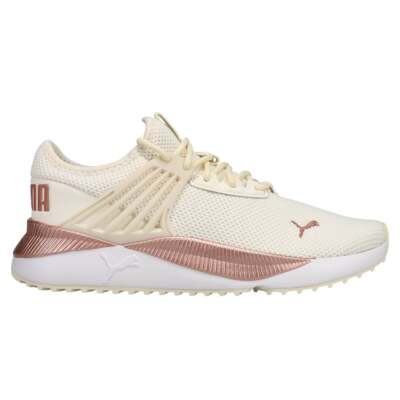 Женские белые и розовые кроссовки Puma Pacer Future Lux на шнуровке 3806