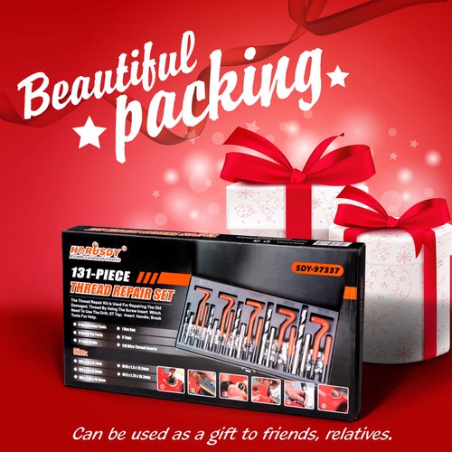 131PCS Helicoil Type Thread Repair Kit rethread Stripped Metric M5 M6 M8 M10 M12